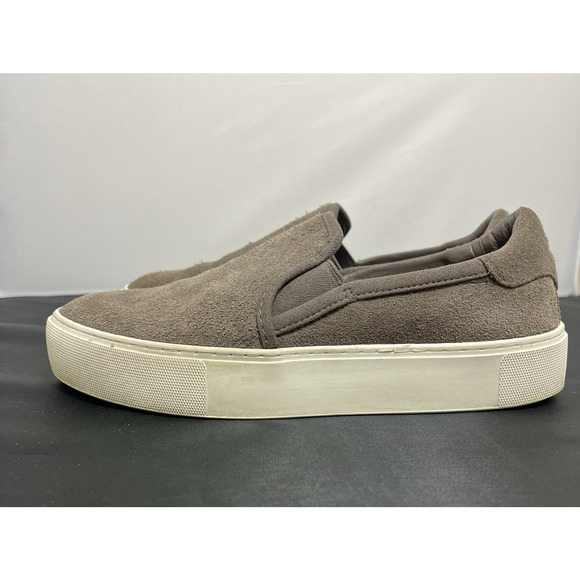 UGG Jass Slip On Suede Sneakers Shoes Woman's Size 7.5 Gray 1106545 Bnfts Chrty - Picture 4 of 13